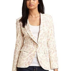Torn by Ronny Kobo Linen Leopard Blazer